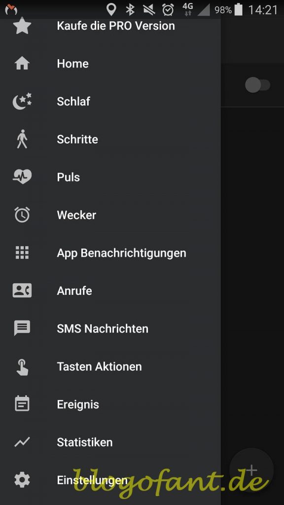 Mi Band Master Menú