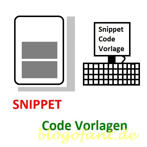 Snippet Code Vorlagen 1
