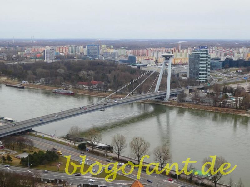 Bratislava Danube Bridge with Observation Tower UFO
