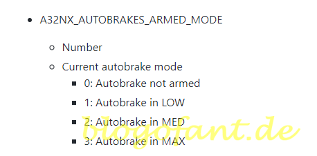 FlyByWire API AutoBreak