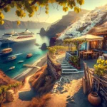 DALL·E 2024 03 21 17.20.31 A captivating image that reveals Santorinis hidden treasures away from the cruise ship routes. This scene takes us to a secluded part of the island